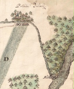 Das Bild zeigt eine historische Karte der Pletschmühle.